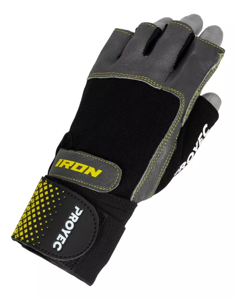 Guantes Proyec Iron Con Muñequera Cuero Gym Pesas Funcional - Imagen 3