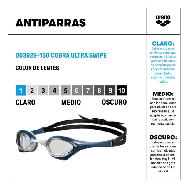 ANTIPARRAS ARENA COBRA ULTRA SWIPE AZUL - Imagen 3