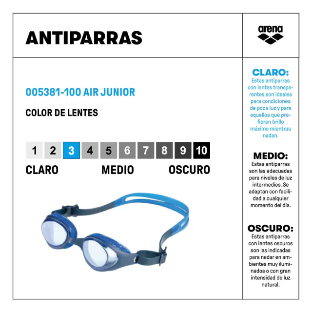 ANTIPARRAS ARENA AIR JUNIOR AZUL - Imagen 7