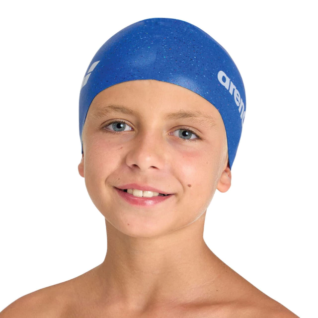 Gorro Silicona Arena Recycled Azul Junior - Imagen 3